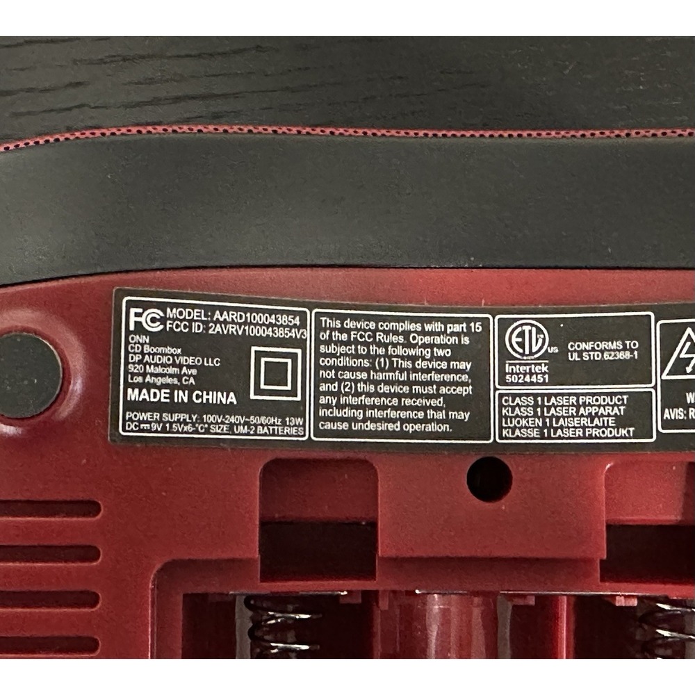 Onn AARD100043854 Portable CD Boombox Digital FM Radio TESTED/WORKS - Picture 7 of 7